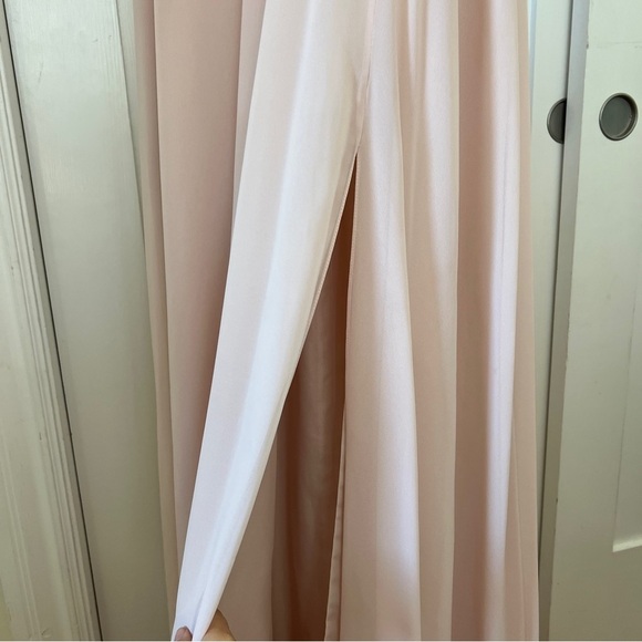 Jenny Yoo Bryce Surplice Bridesmaid Dress in Soft Blush - Picture 3 of 8